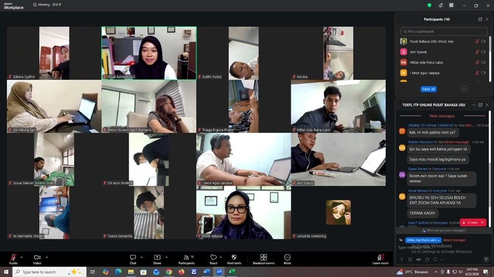PELAKSANAAN TOEFL ITP ONLINE DAN ONSITE - 22 JUNI 2026